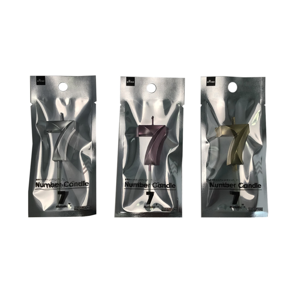 Number Candle Metallic 7