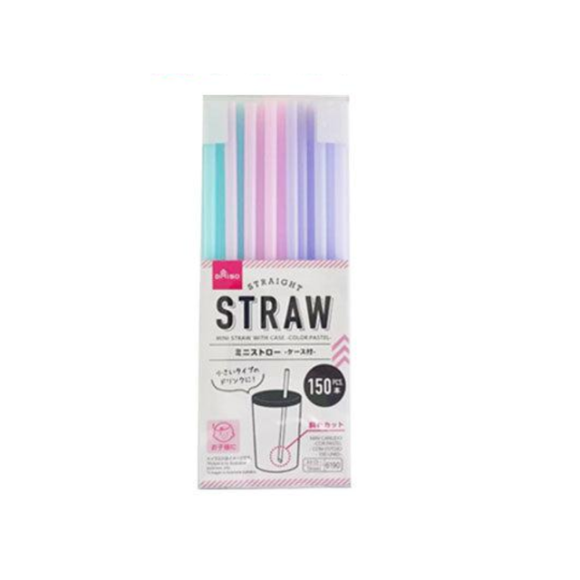 Mini Israeli Straw Mini Straw with Case Pastel 150pcs – DAISO SINGAPORE