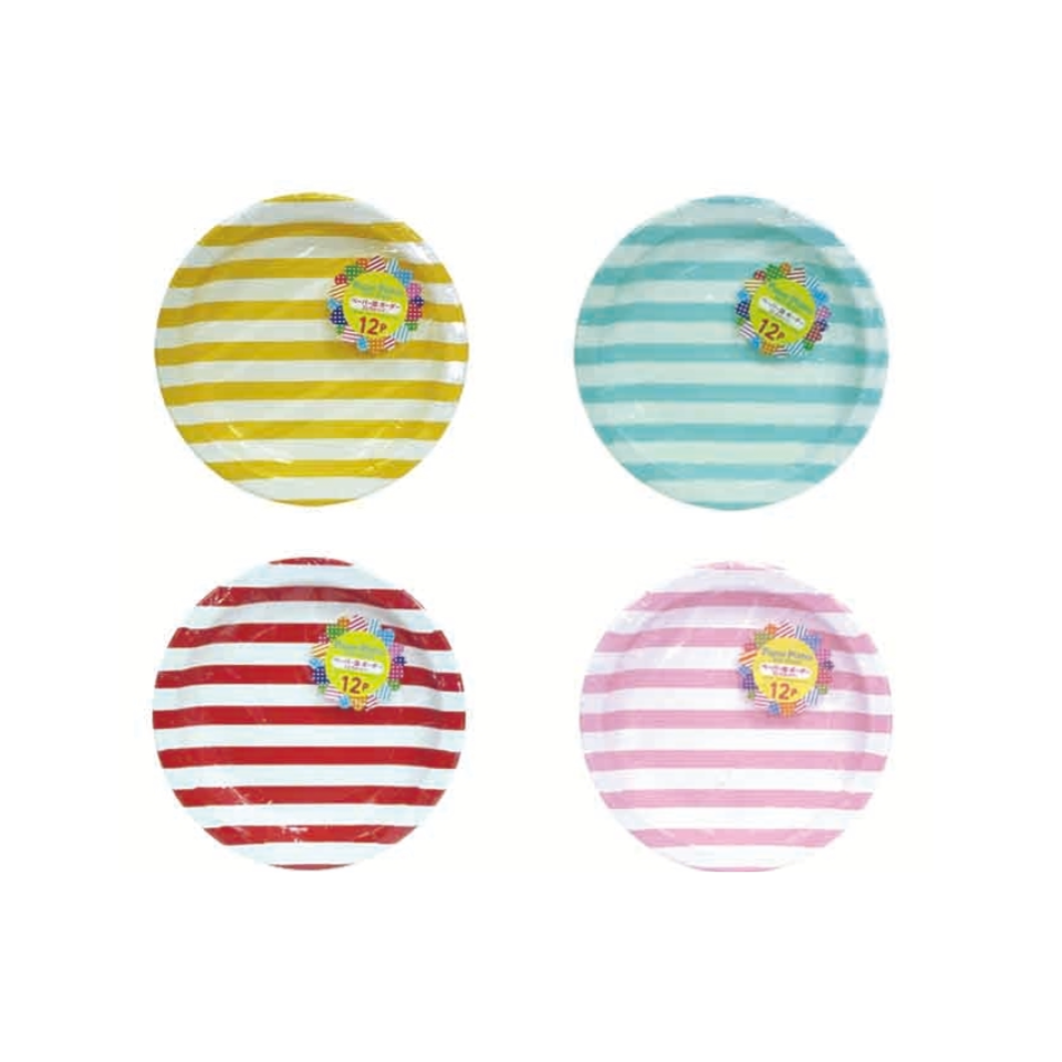 Paper Plates with Stripes 18cm