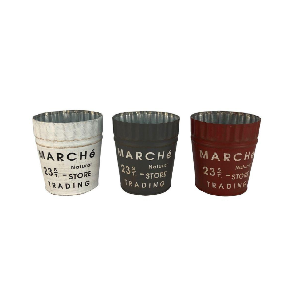 Tin Plate Pot Marche