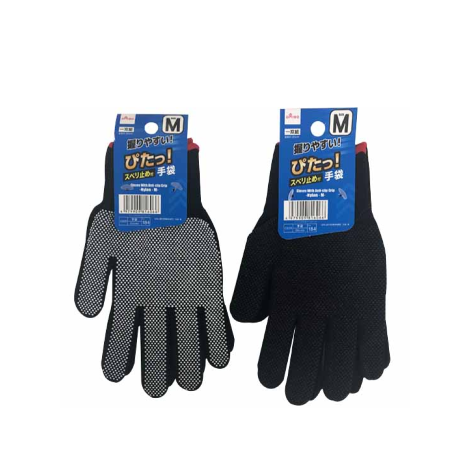 Perfect Fit Embossed Cloves Black M Size 7.8in