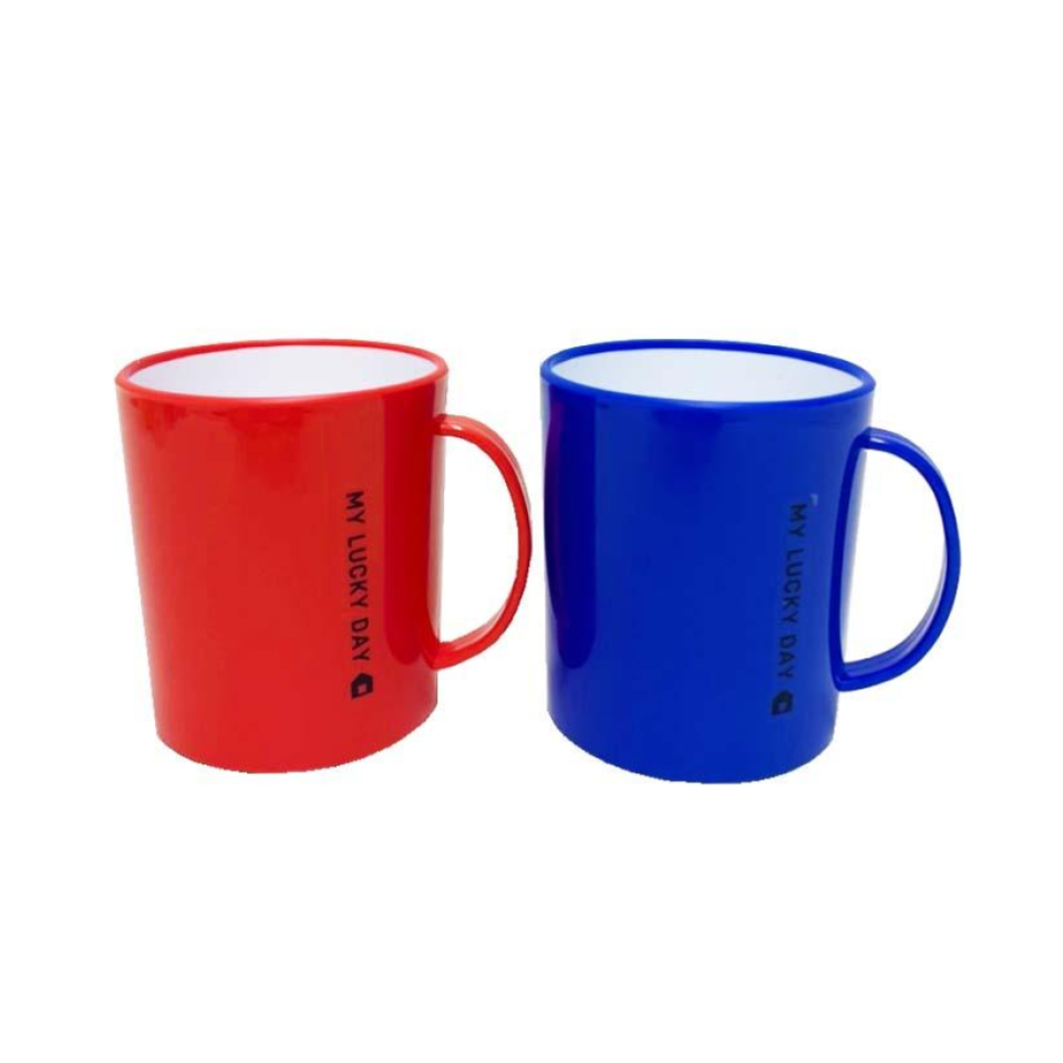 Plastic Mug 400ml Pop Red/Blue