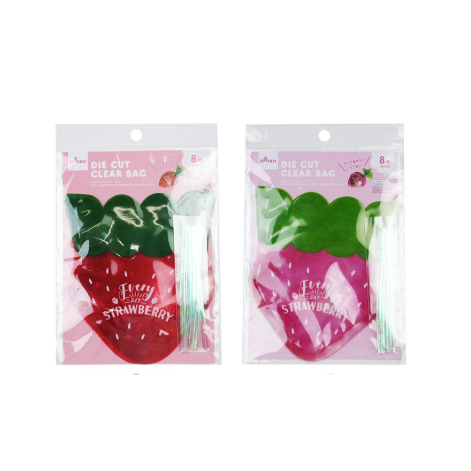 Die Cut Clear Bags Strawberry