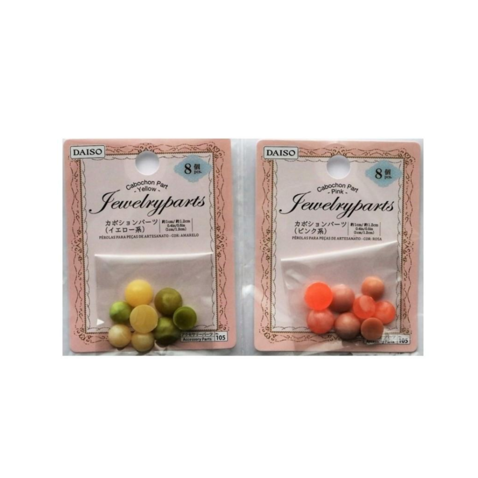 Cabochon Part Pink/Yellow