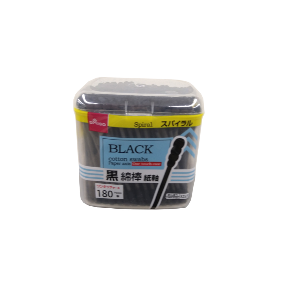 Spiral Black Cotton Swab Paper Axis One Touch Case
