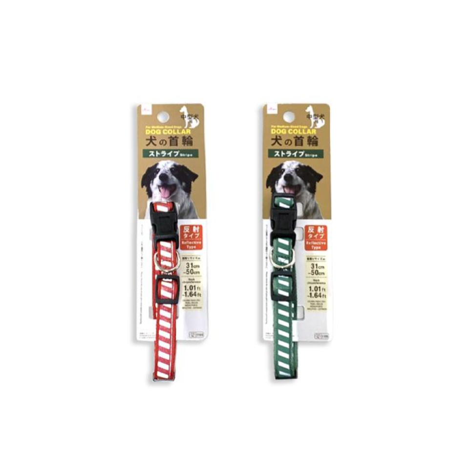 Dog Collar for Medium Sized Dogs Reflective Type Stripe