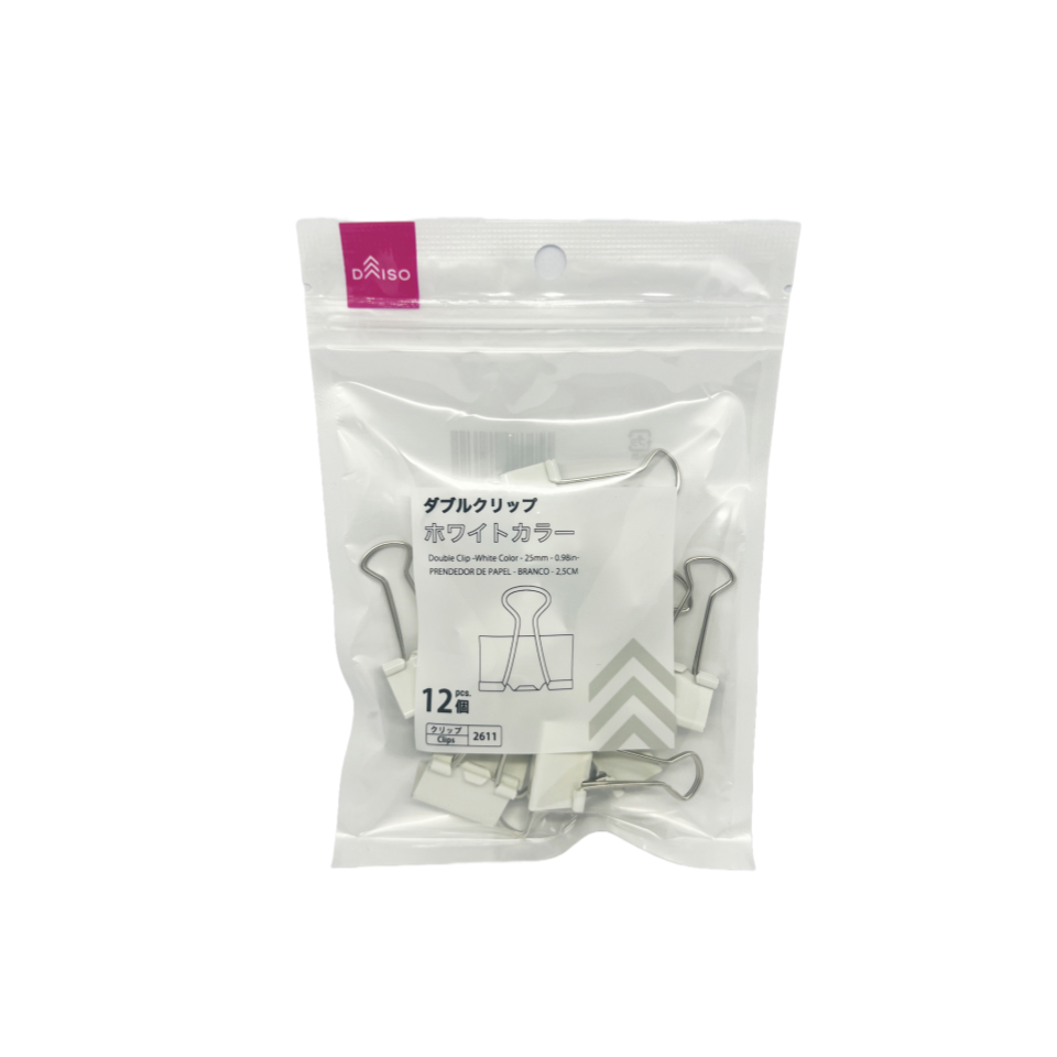 Double Clip White Color 25mm