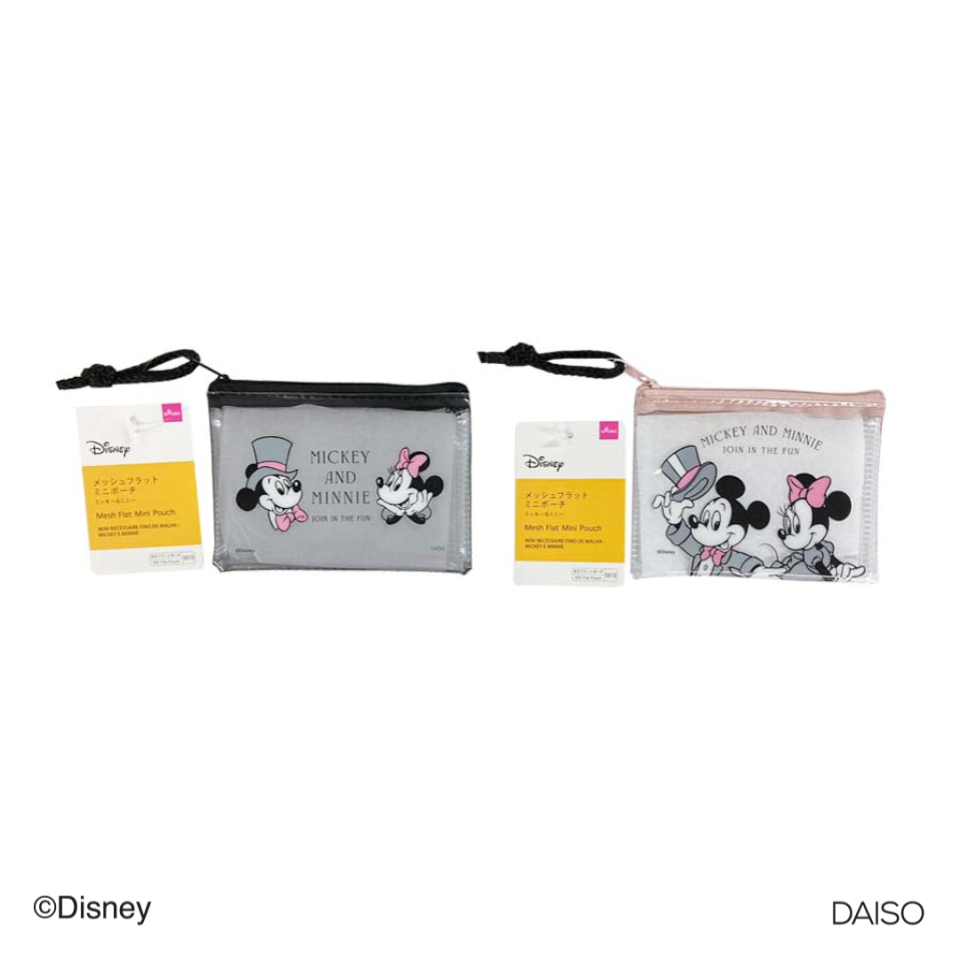 Mesh Flat Mini Pouch Mickey and Minnie
