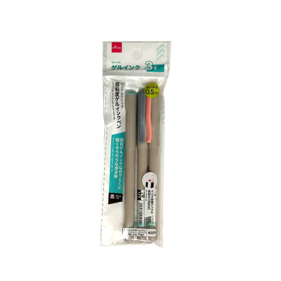Smooth Gel Ink Pen with Pastel Color Clip Black 0.55mm