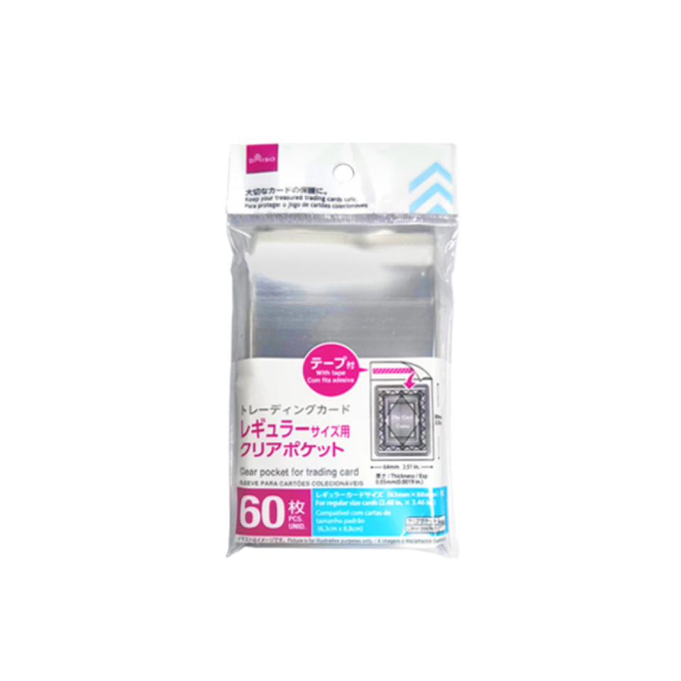 Clear Pocket for Trading Crad with Tape Regular Size