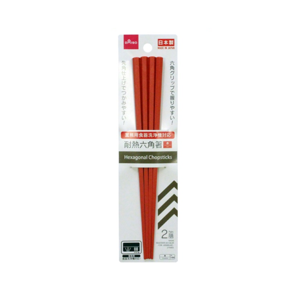 Heat Resistant Hexagon Chopsticks Red