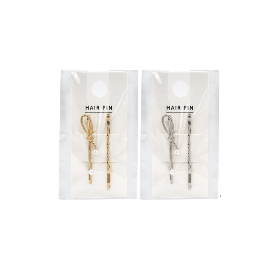 Hair Pin Set Metal Knot Design