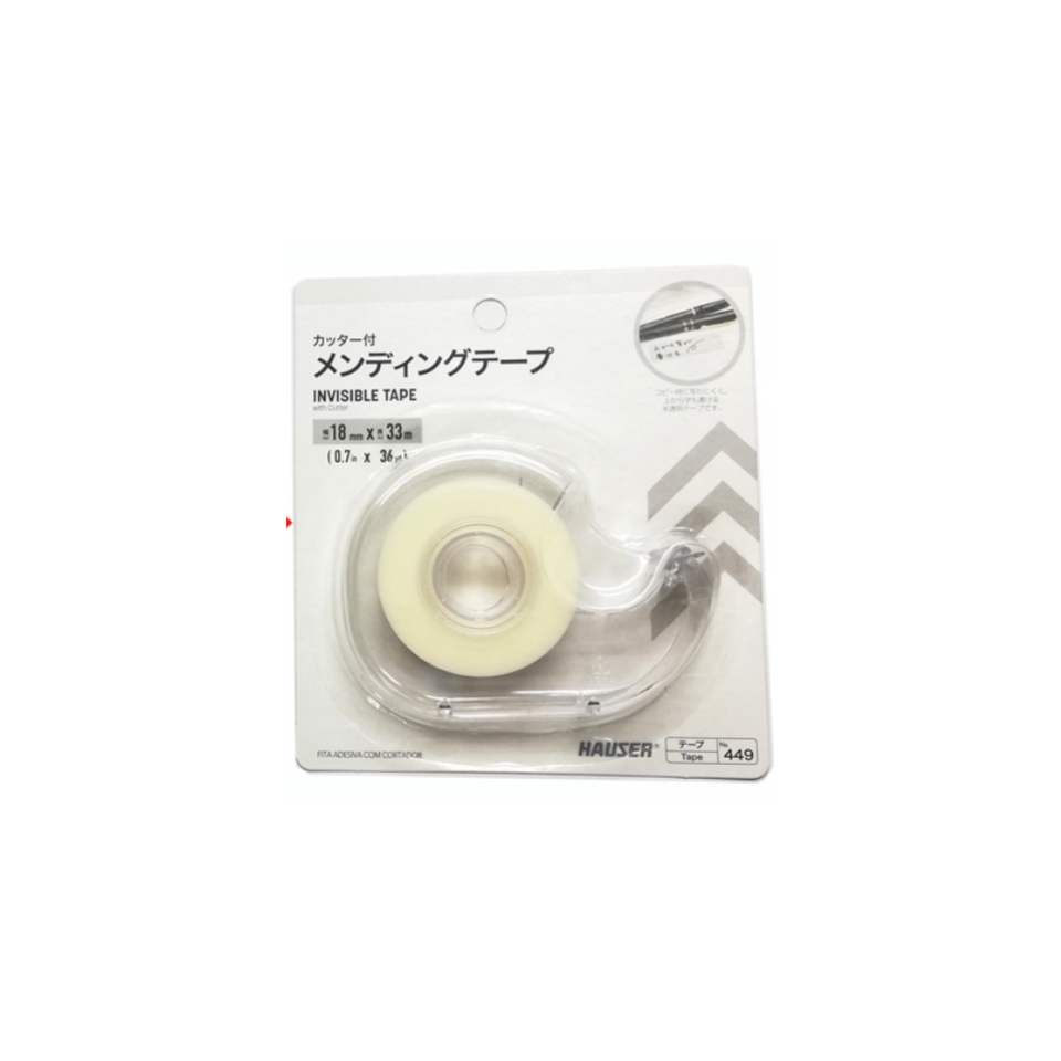 Invisible Tape with Cutter 18mm x 3mm