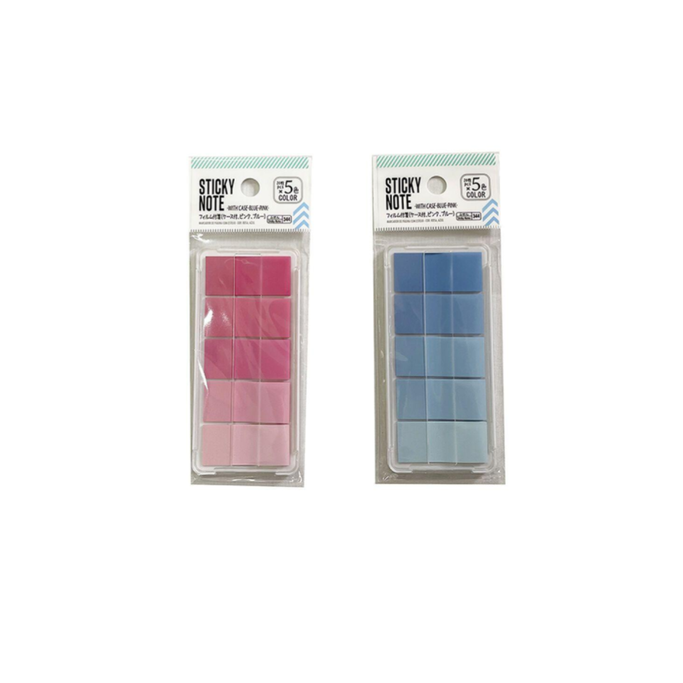 Film Sticky Notes with Case Pink/Blue