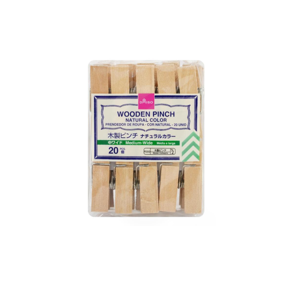 Wooden Pinch Natural Color Medium Wide