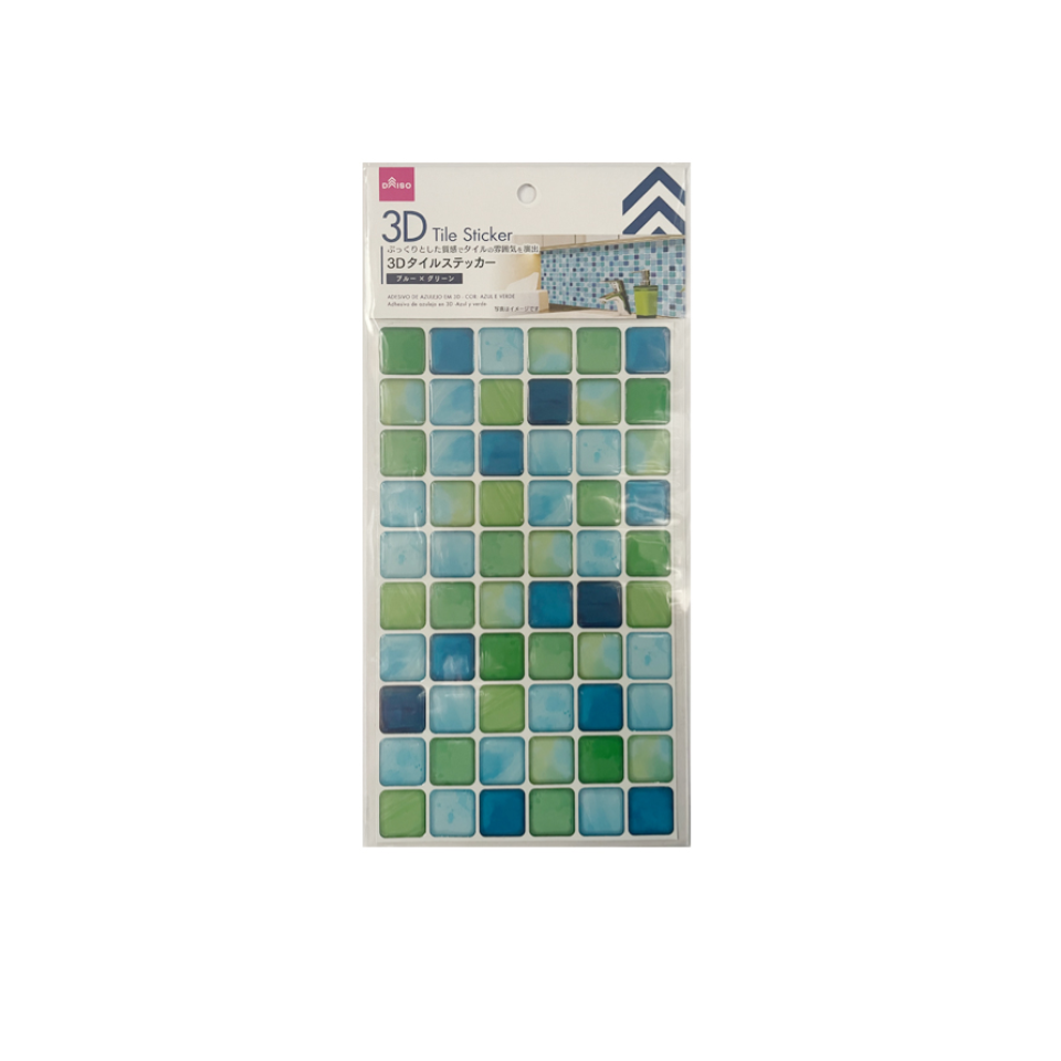 3D Tile Sticker Blue and Green