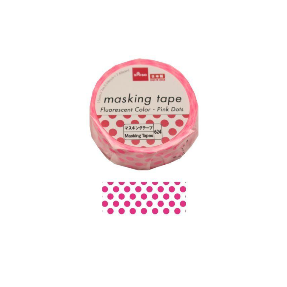 Masking Tape Fluorescent Pink Dots