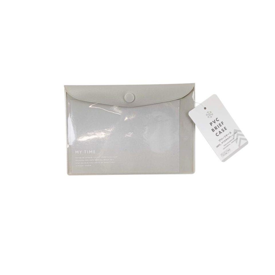 Pvc Briefcase PVC Briefcase Crystal Grey A6 – DAISO SINGAPORE