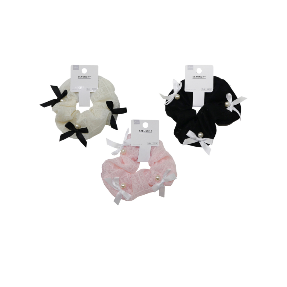 Scrunchie with Mini Ribbon Lace Style – DAISO SINGAPORE