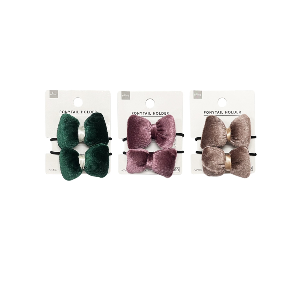Ponytail Holder Plump Ribbon Velour Style