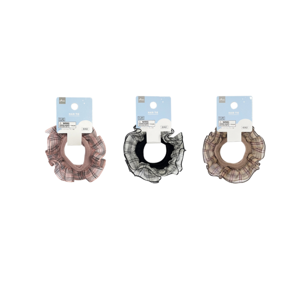 Hair Tie Sheer Frill Checkered