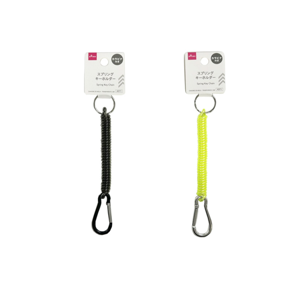 Spring Key Chain Clear Color with Wire