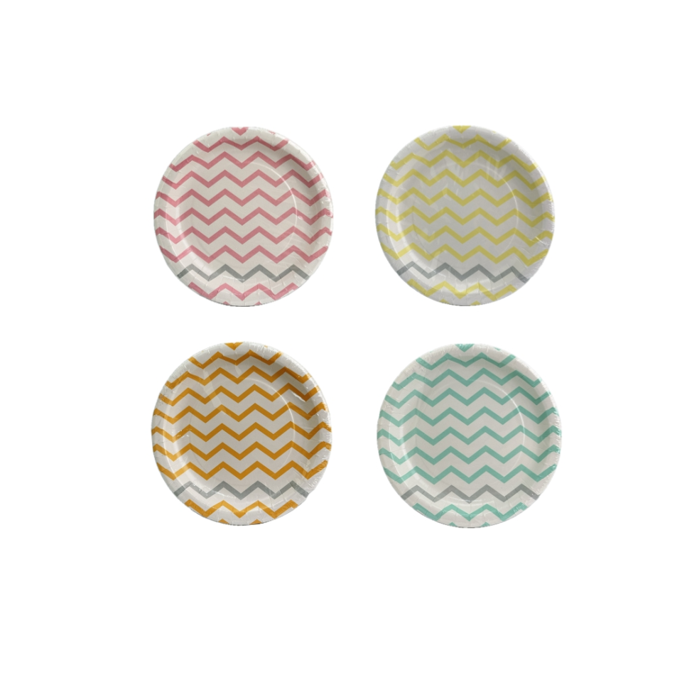 Paper Plate Chevron Pattern 18cm