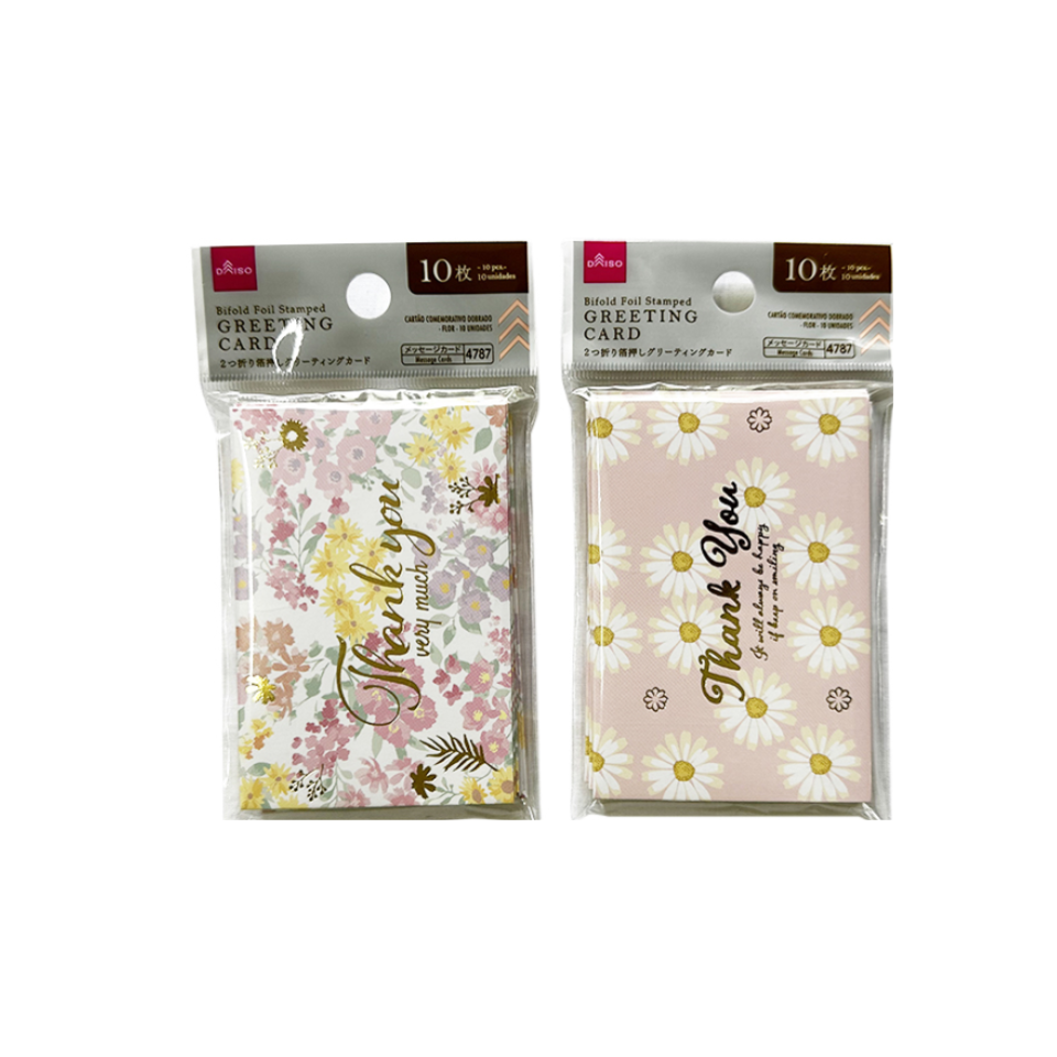 Bifold Foil Stamped Greeting Card Flower