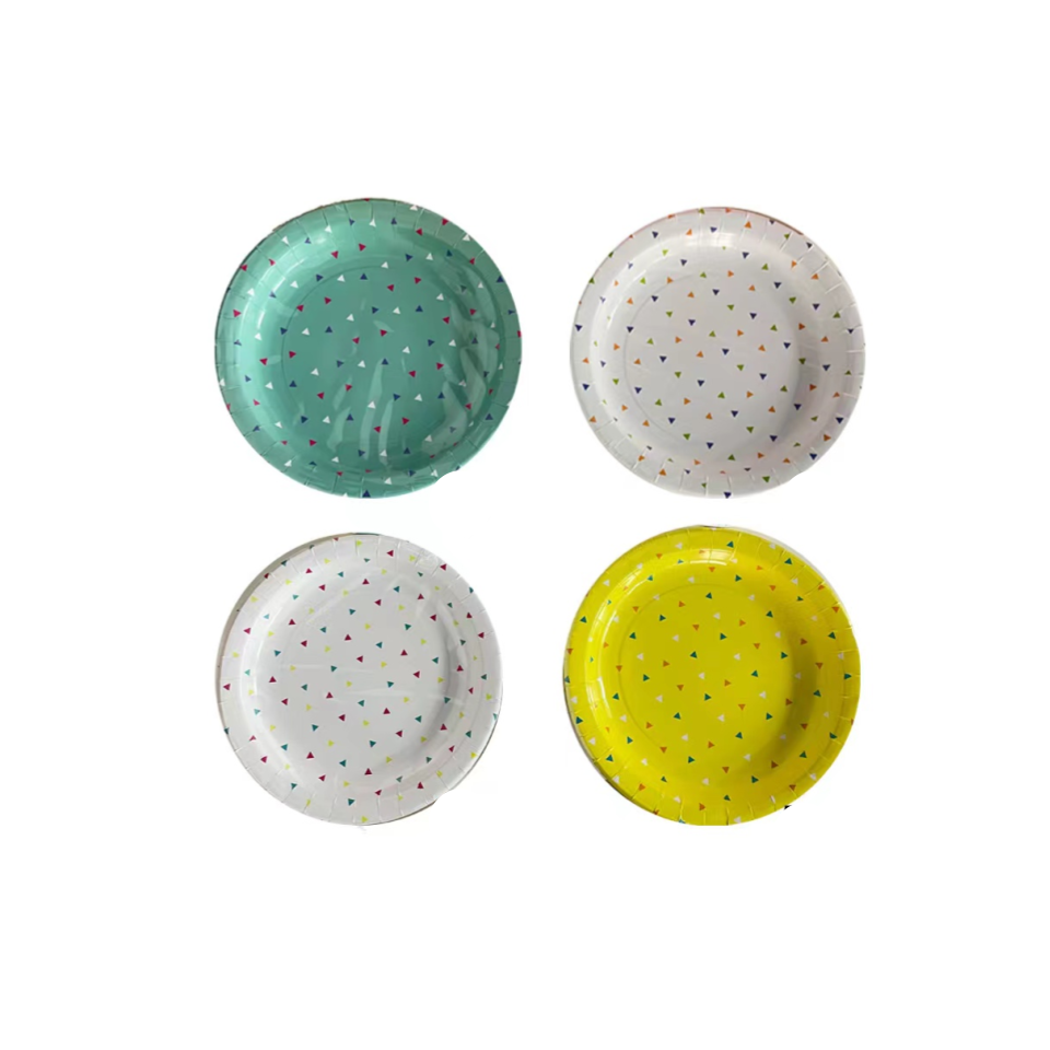 Paper Plate Triangular Dot Pattern 22.5cm