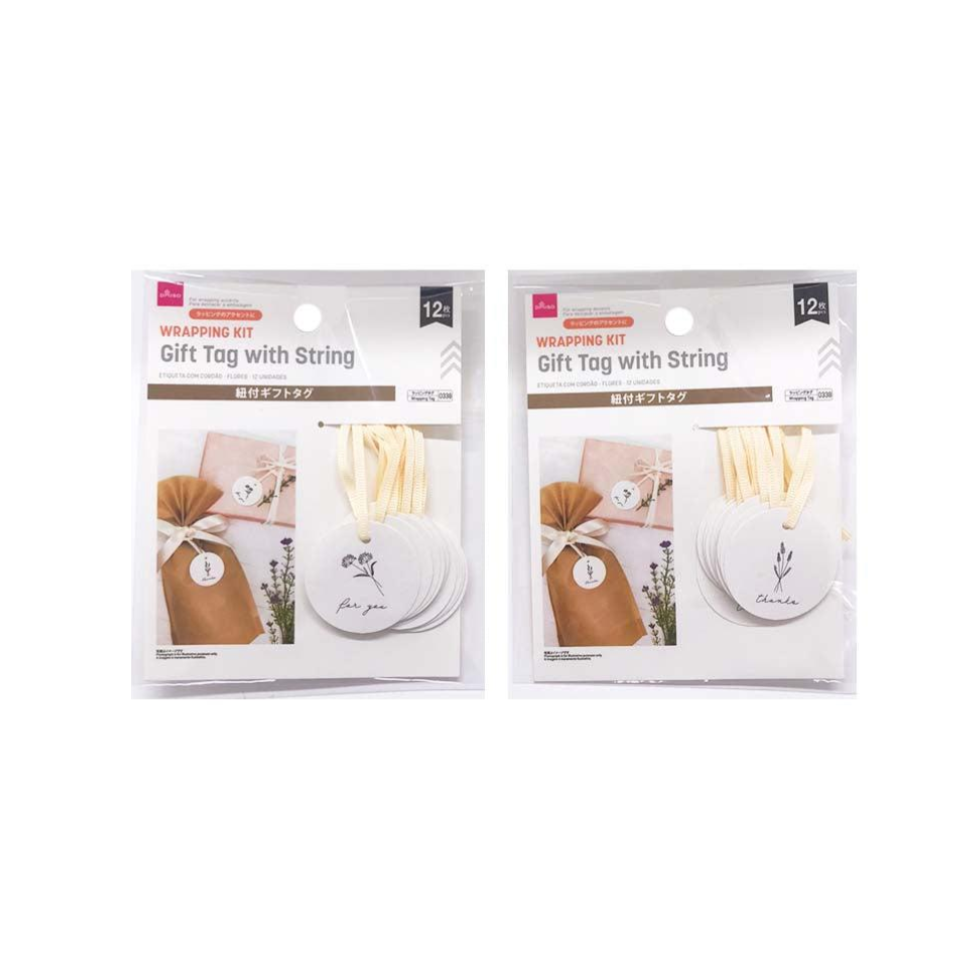 Gift Tag with String Flower 12pcs