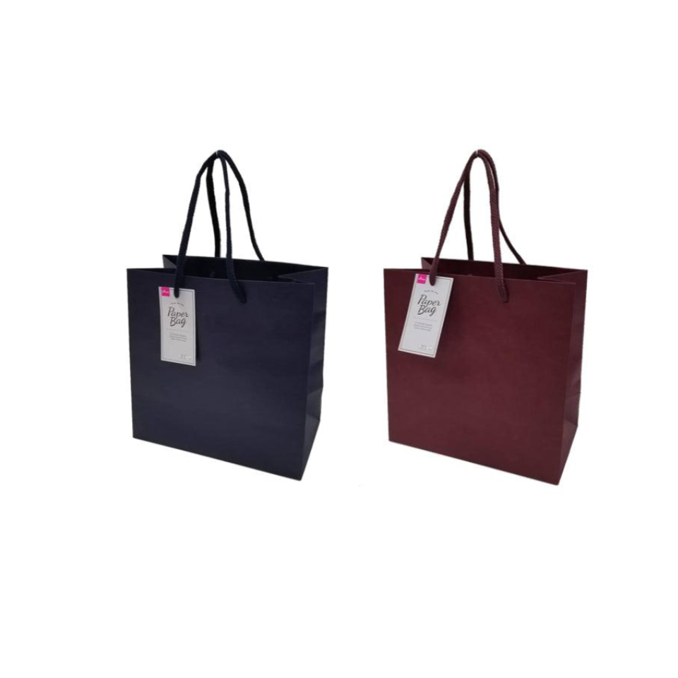 Embossing Kraft Paper Bag Color Navy/Wine 19.5cm x 19.5cm x 11cm