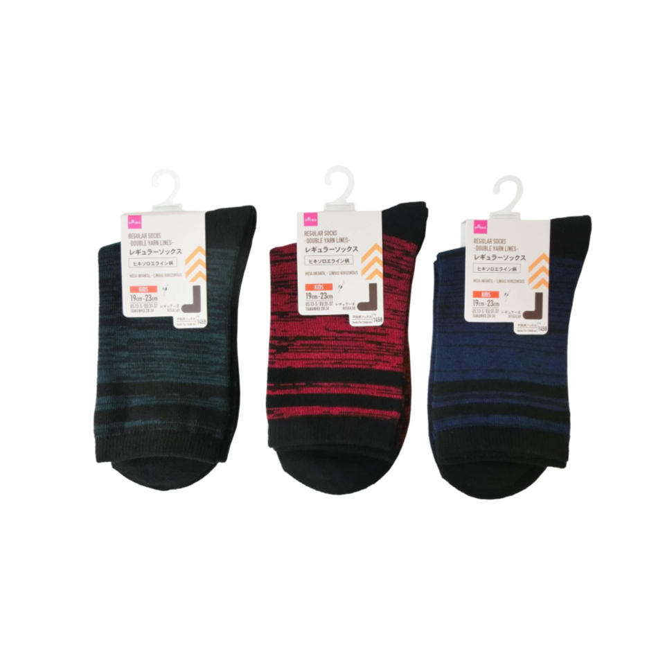 Regular Socks Kids Double Yarn Lines