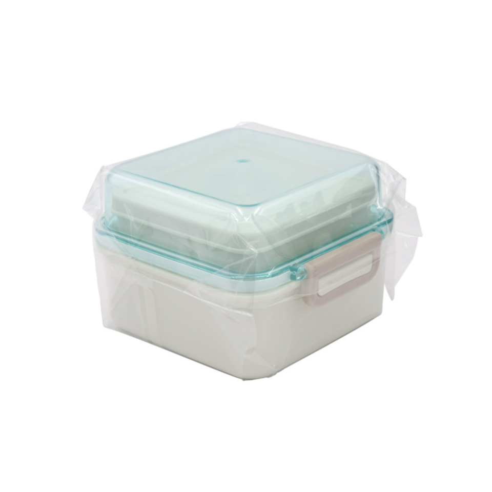 Double Lunch Box Two Lock Type Square Mint