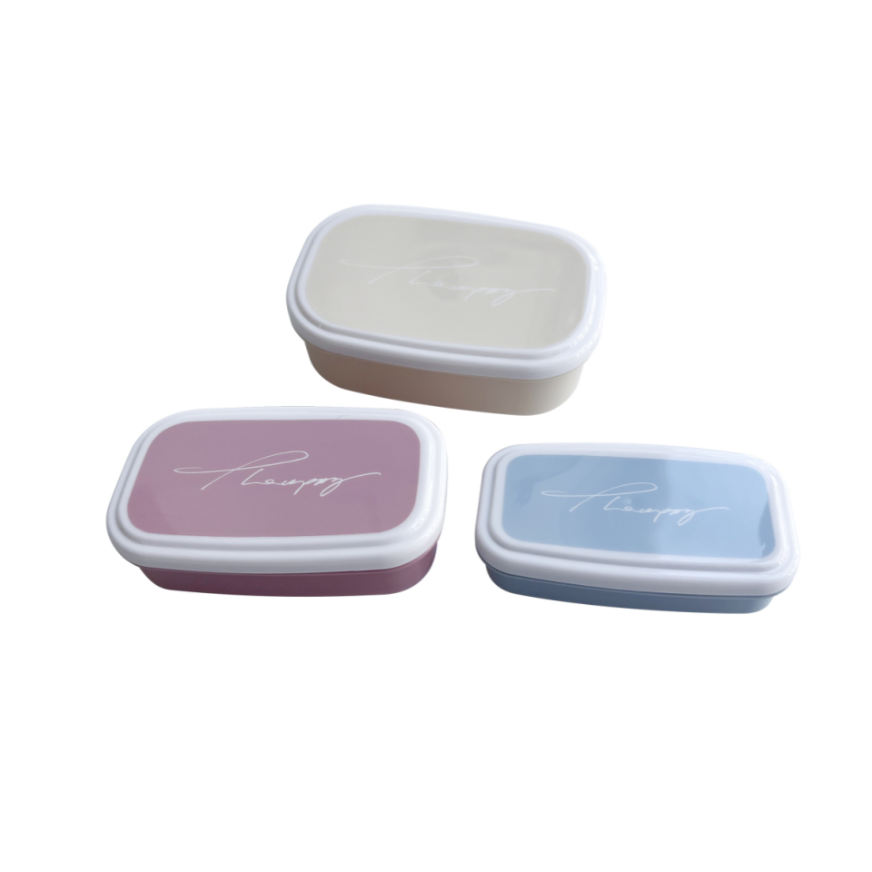 Nesting Lunch Box Rectangular Set of 3 B