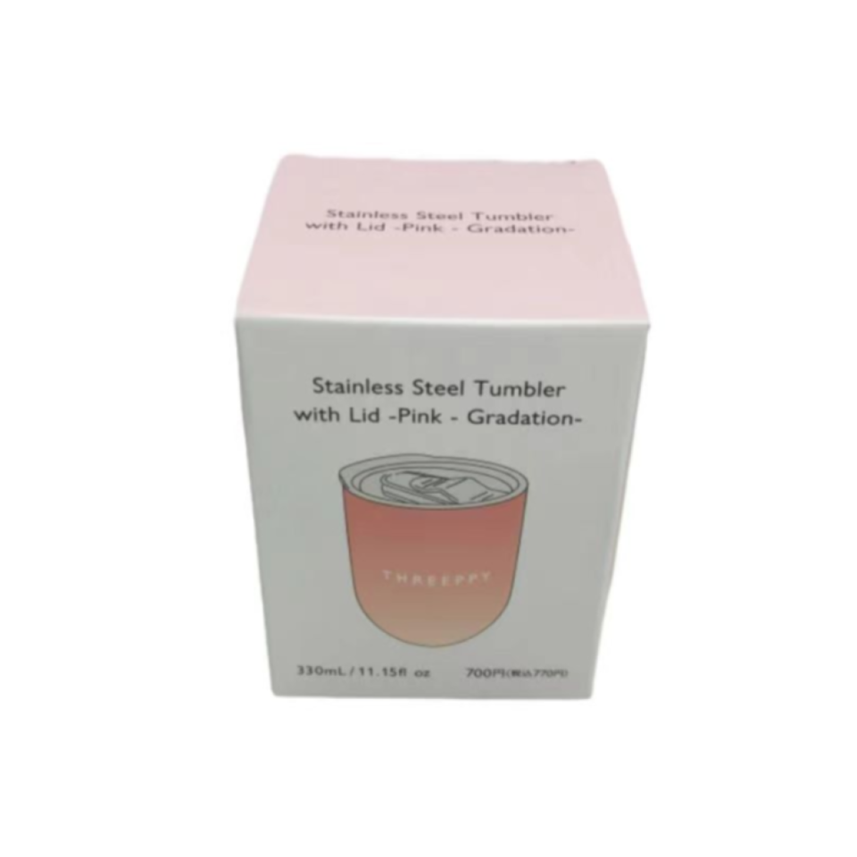 Stainless Steel Tumbler with Lid Pink Gradation 330ml
