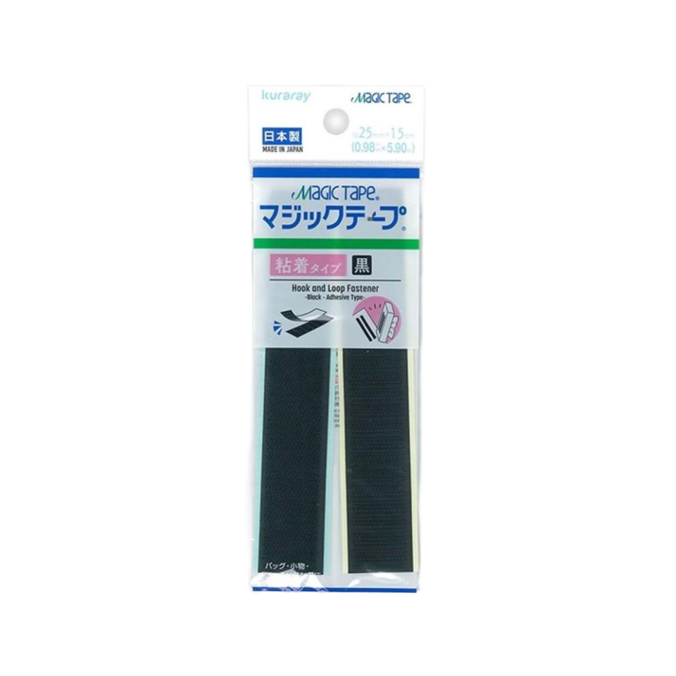 Hook and Loop Fastener Black Adhesive Type 0.98in x 5.90in