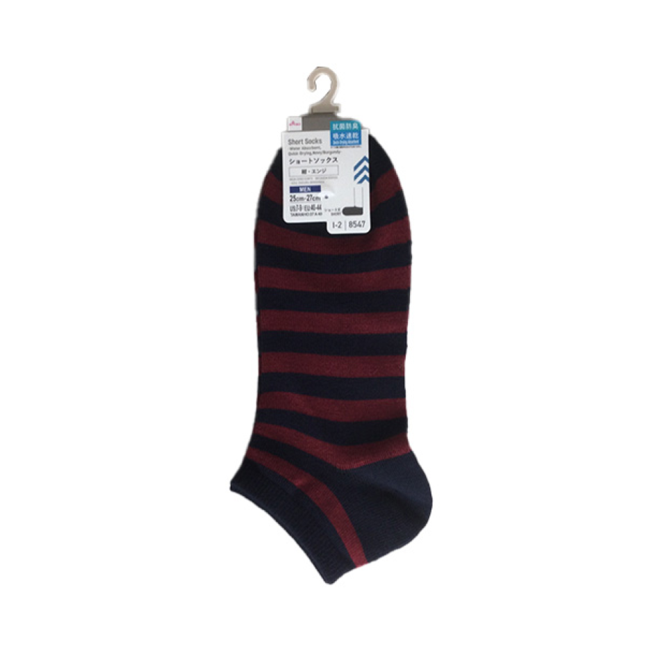 Short Socks Water Absorbent Quick-Drying Navy/Burgundy