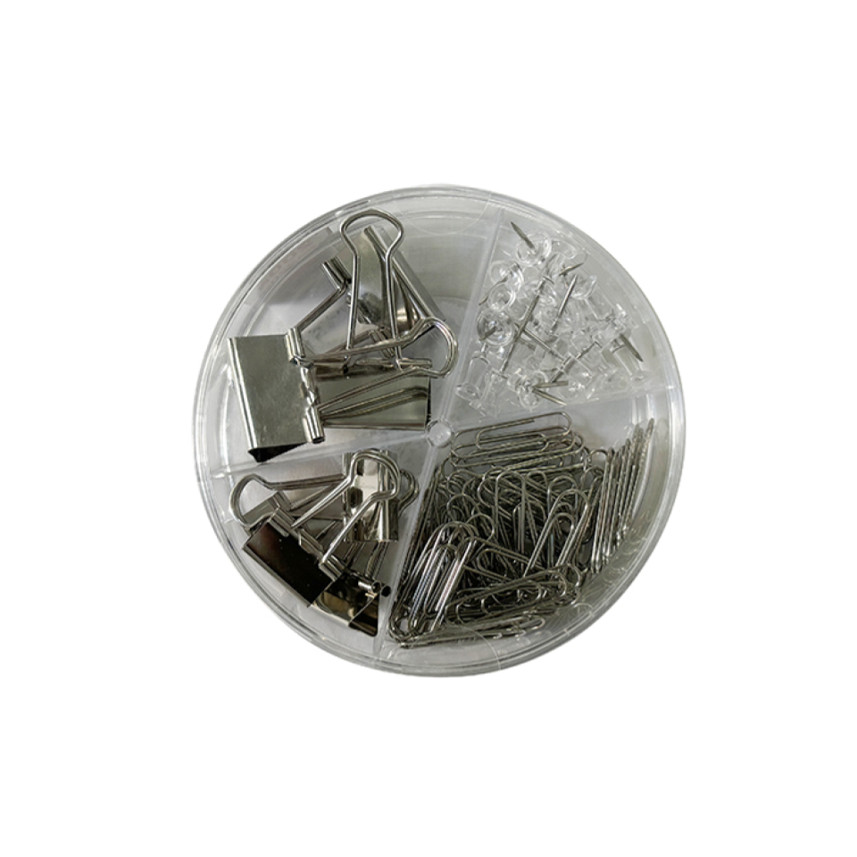 Clip Set Comes in a Round Case Silver
