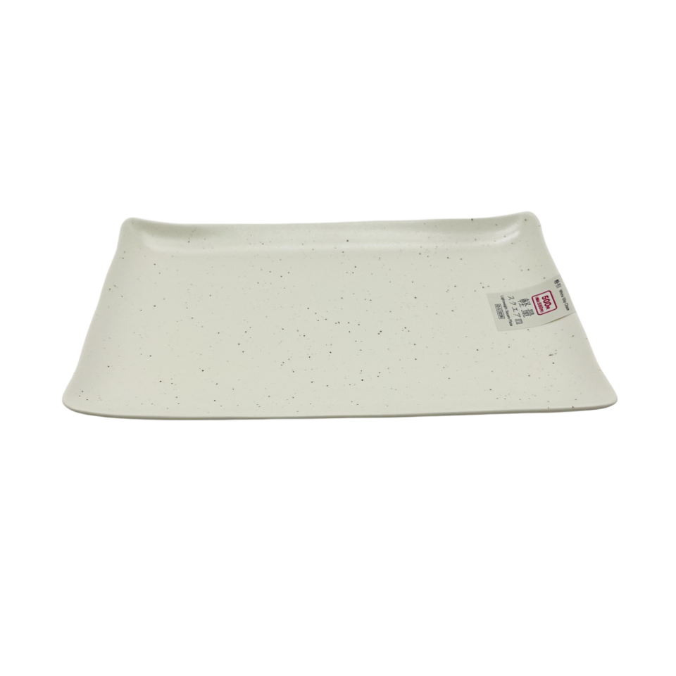 Lightweight Square Plate 22cm x 13cm x 2cm White Slip Glaze