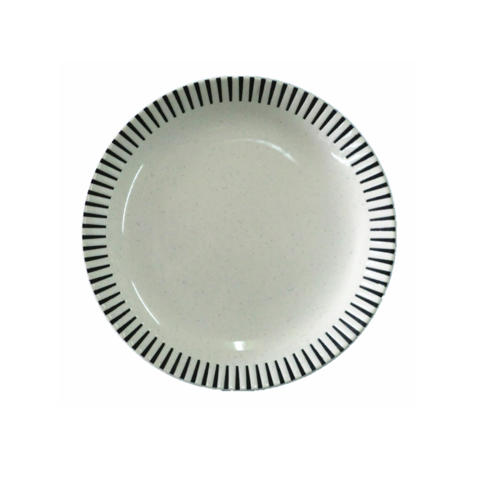 Plate Modernstripe White