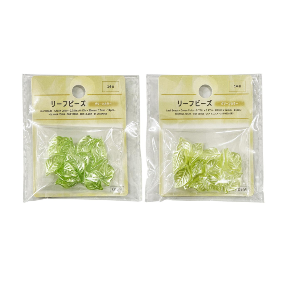 Leaf Beads Green Color 20mm x 12mm