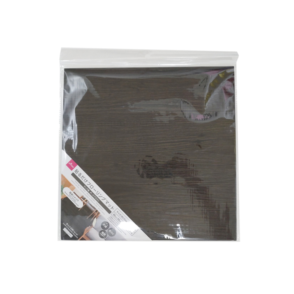 Antibacterial Stick On Flooring Mat Wood Pattern Dark Brown