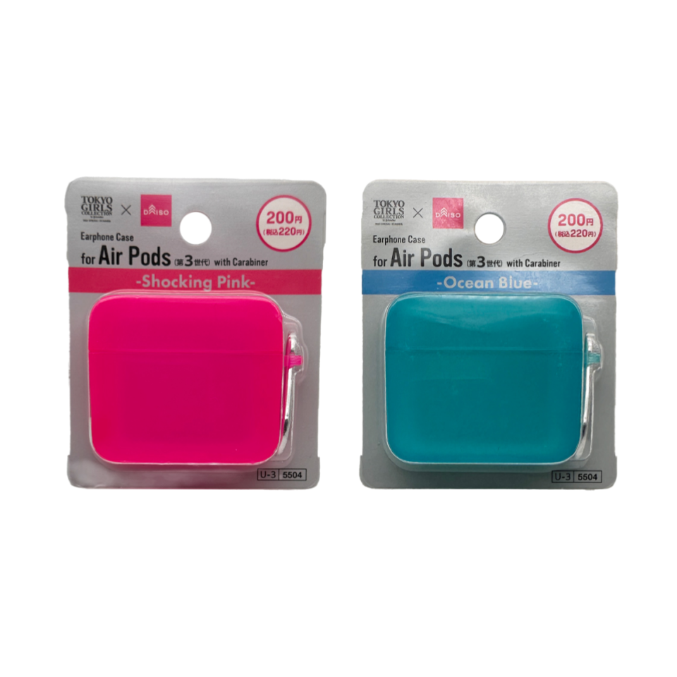 Clear Earphone Case Pink/Blue