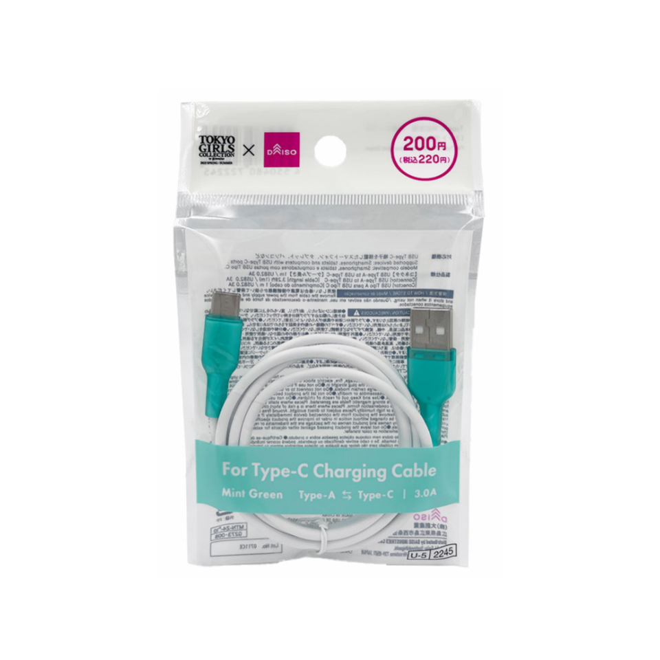 Type-C Charging Cable Mint Green