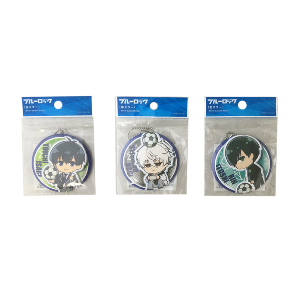 Mirror Backed Badge Blue Lock