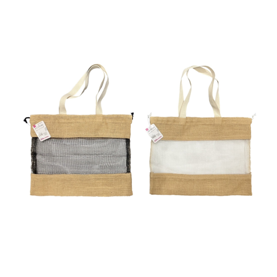 Jute Tote Bag White/Black
