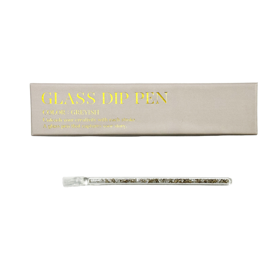 Rhinestone Glass Pen Greige