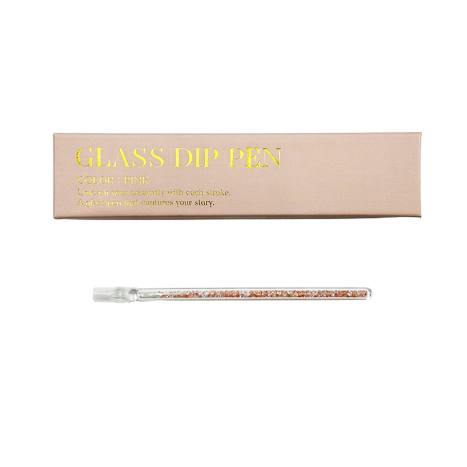 Rhinestone Glass Pen Pink
