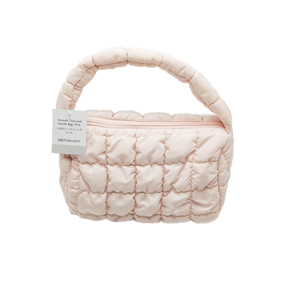 Smooth Textured Handle Bag Pink