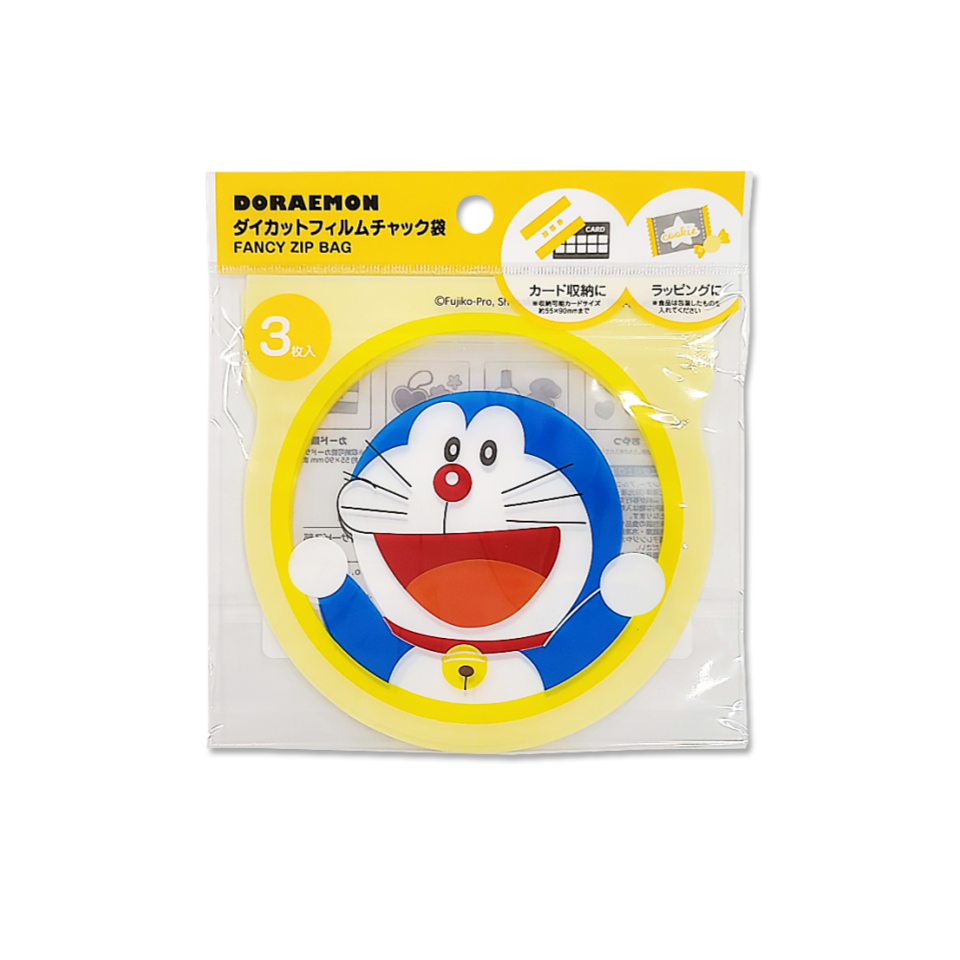 Die Cut Film Zipper Bag Doraemin Street Pass Through Hoop